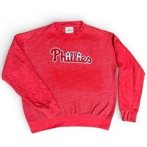 Women’s Soft As A Grape Phillies Red Crewneck Sweatshirt Large MLB Pullover